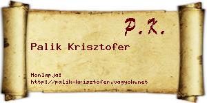 Palik Krisztofer névjegykártya